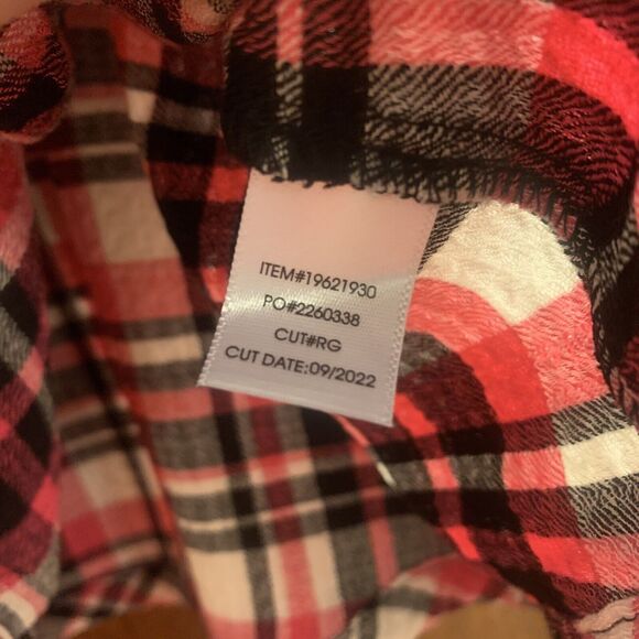 TORRID Sleep Top Womens 3X Pink Plaid Button Down 3/4 Sleeves Smocked Neck NWT - Picture 4 of 6